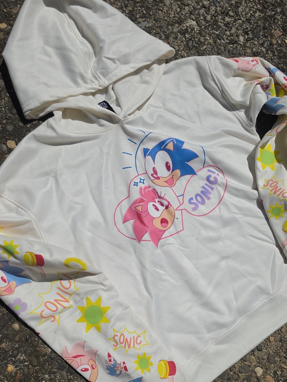 🌸Sonic & Amy Cream Kids Hoodie And Matching Sweats